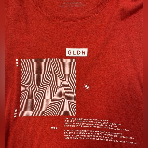 Golden Aesthetics GLDN Graphic Long Sleeve Shirt - Red - Size 2XL - Picture 2 of 7